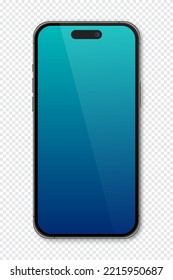 Realistic model smartphone. Smartphone mockup. Device front view. 3D mobile phone with shadow. Vector illustration