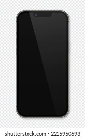 Realistisches Modell Smartphone. Smartphone-Modell. Gerätevorderansicht. 3D Handy mit Schatten. Vektorgrafik