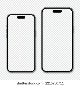 Realistic model smartphone. Smartphone mockup. Device front view. 3D mobile phone with shadow. Vector illustration