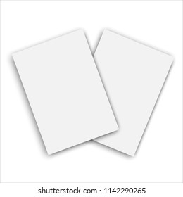 Realistic models of leaves with a shadow. Blank template for design. Isolated on white background. Vector illustration.