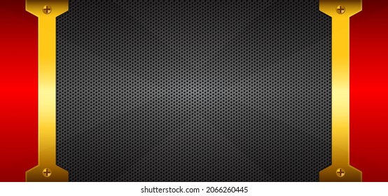 Fondo moderno realista con oro negro metálico y rojo. Antecedentes de diseño deportivo para afiches, banner, página web y otros. Vector eps 10