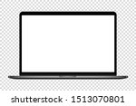 realistic modern computer laptop blank screen vector illustration 
