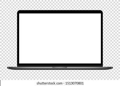 Realistic Modern Computer Laptop Blank Screen Vector Illustration 