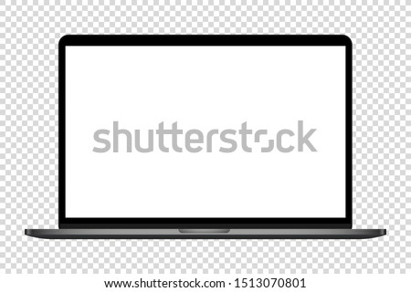 realistic modern computer laptop blank screen vector illustration 