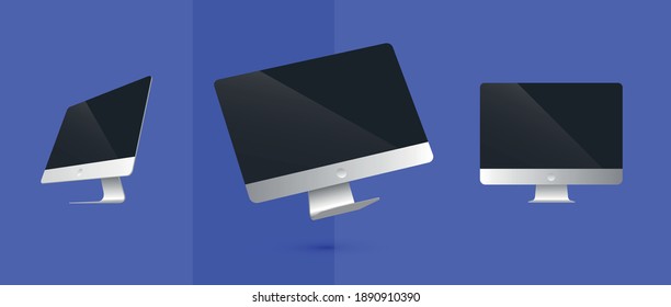 Realistic modern computer pc screen