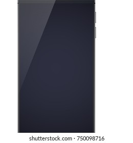 Realistic modern design smartphone concept on the white background with glossy black blank divided on two halfs because of shadow isolated vector illustration