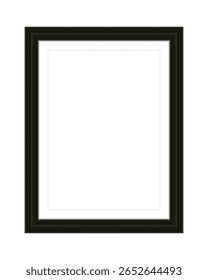 Realistic modern frame mockup black white empty square rectangle border blank poster on wooden wall background photo art presentation exhibition template in elegant interior room