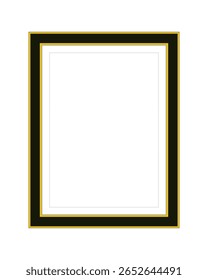 Realistic modern frame mockup golden black white empty square rectangle border blank poster on wooden wall background photo art presentation exhibition template in elegant interior room