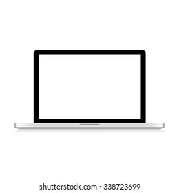 Realistic modern laptop isolated on white background. Vector illustration