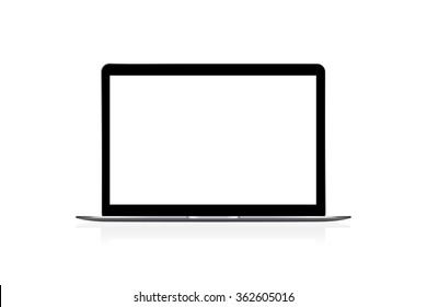 Realistic modern laptop isolated on white background. Vector illustration