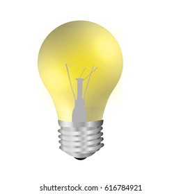 realistic modern light bulb on vector illustration