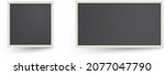 realistic modern photo frames . photo mockup design. Grunge gray background. Vector illustration