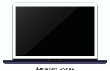 Realistic modern silver metal notebook isolated on white background. Digital display mockup template. Vector illustration