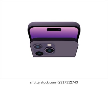 Realistic, modern, smart phone collection with colorful screen on white background. Vector illustration.