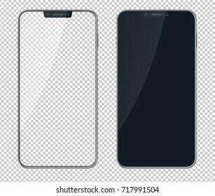 Realistic modern smart phone Vector Mock Up. Fully Resizable - Illustration