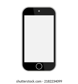 Realistic modern smartphone isolated on white background phone mockup with blank screen.