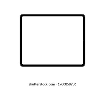 Realistic modern tablet with blank screen. Mockup black tablet computer. Device to display your mobile design.