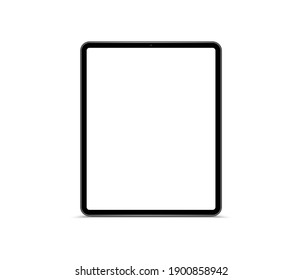 Realistic modern tablet with blank screen. Mockup black tablet computer. Device to display your mobile design.