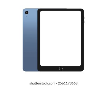Realistic Modern tablet mockup front view and high quality smartphone and tablet mockup isolated on white background.