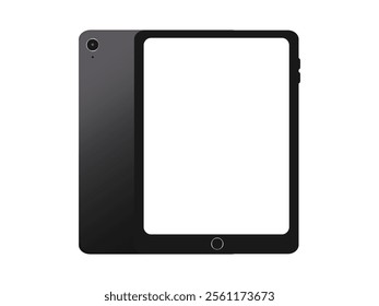 Realistic Modern tablet mockup front view and high quality smartphone and tablet mockup isolated on white background.