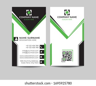 Realistic Modern Type Business Card Design in Illustrator with Green and Black Color, Fully Vector and use for Commercial, if need any customization please feel free to contact me.
