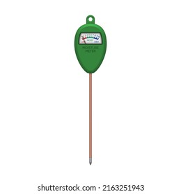 Realistic Moisture Meter with probe. Measuring device designed to determine soil moisture. Vector illustration.