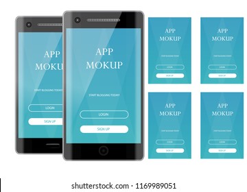 Realistic mokup smartphone . Vector illustration object mockup. Can use for printing, website, apps element. background for application mockups.