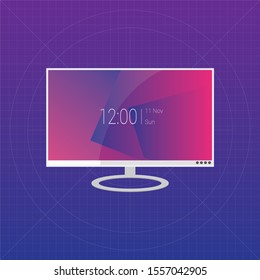 Realistic monitor. Computer. Stock vector.