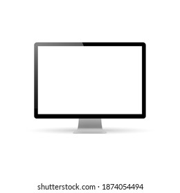 Realistic Monitor grey color vector illustration