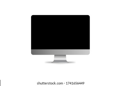 Realistic monitor on a white background