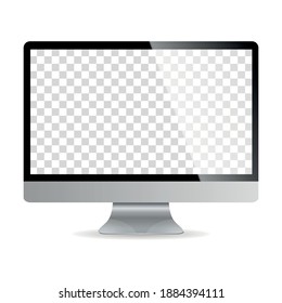 Realistic monitor, pc, computer - Stock Vector illustration.