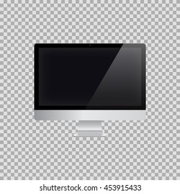 Realistic Monitor with Screen Isolated on Background. Vector illustration for Presentation a Computer Display.