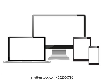 Realistic Monitors laptop tablet and phone