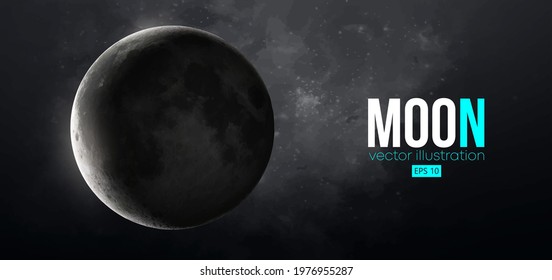 Realistic Moon planet from space. Vector illustration