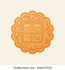 Realistic Mooncake Vector Illustration With Lotus Seed Paste, Isolated Traditional Chinese Pastry Moon Cake Icon Design Collection, Top View China Mid-Autumn Festival Symbol With Different Fillings