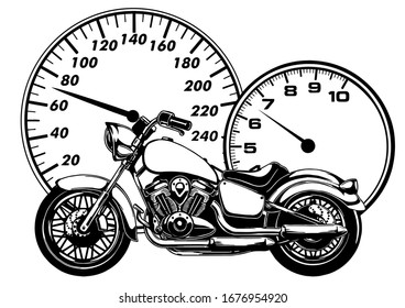 Realistic motorcycle model - vector illustration design art