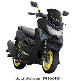 Realistic Motorcycle Vector Grapichs Art	