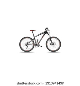 realistic mountain bicycle vector on a white background