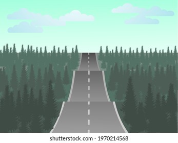 Realistic mountains landscape. flat panoramic vector illustration