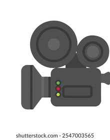 Realistic movie camera. Movie camera isolated on background