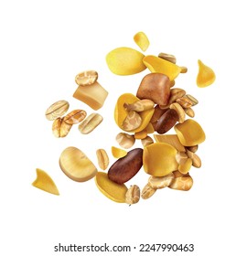 Realistic muesli composition with isolated image of cereal on blank background vector illustration