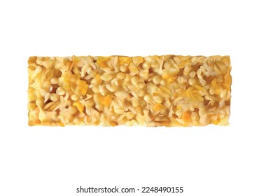 Realistic muesli composition with isolated image of cereal on blank background vector illustration