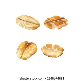Realistic muesli composition with isolated image of cereal on blank background vector illustration