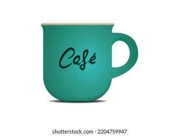 Realistic mug of coffee isolated on white background. Vector illustration of mug of coffee