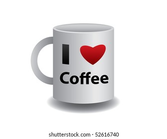 realistic mug of coffee with sign