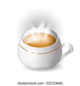 realistic mug with hot liquid. blank cup with  hot tea. 3D illustration