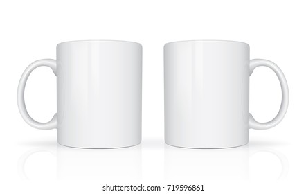 Realistic mug mock up vector template Easy to change colors