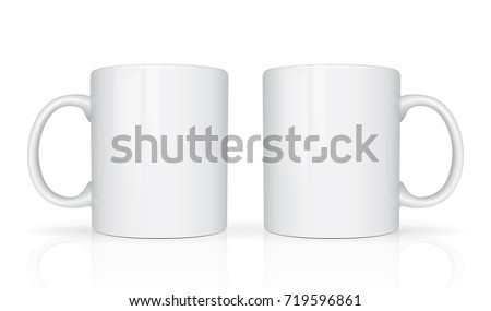 Realistic mug mock up vector template Easy to change colors