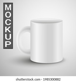 Realistic mug mockup. Vector illustration.