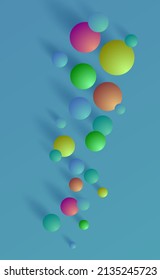 Realistic multicolored balls. Vector illustration of a set of multicolored balls with shadows. A sketch for creativity.